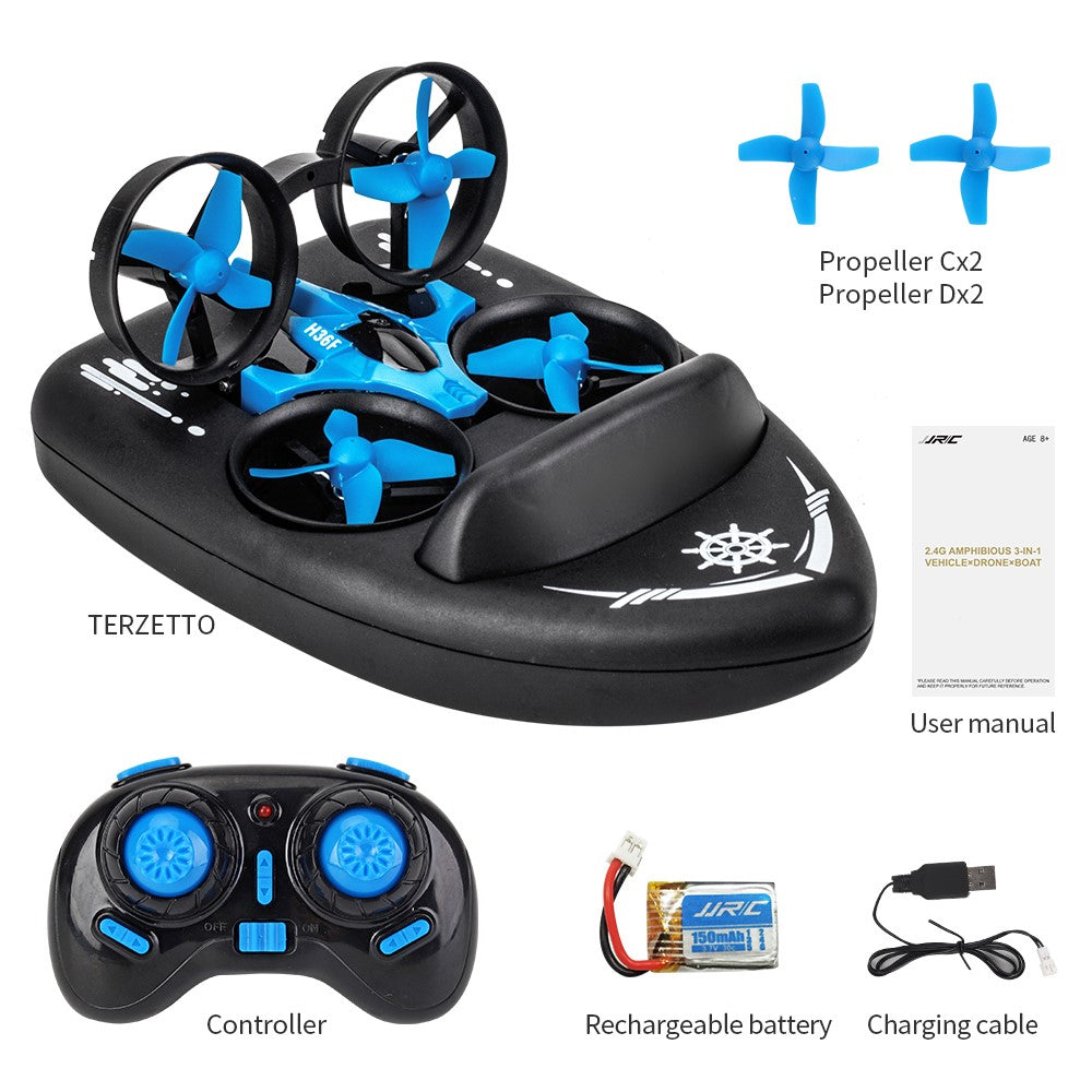 JJRC H36F 3-in-1 Sea Land Air Triphibian Mini Quadcopter Drone Headless Mode 4-Axis 2.4G RC Aircraft