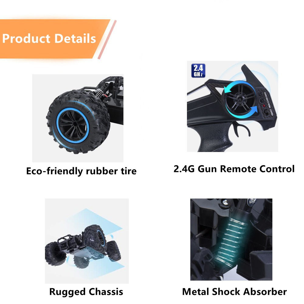 KYAMRC KY-1820A 1:18 2.4G Remote Control Off-road Car Rubber Tire Shock Absorbing RC Car Children Toy Gift