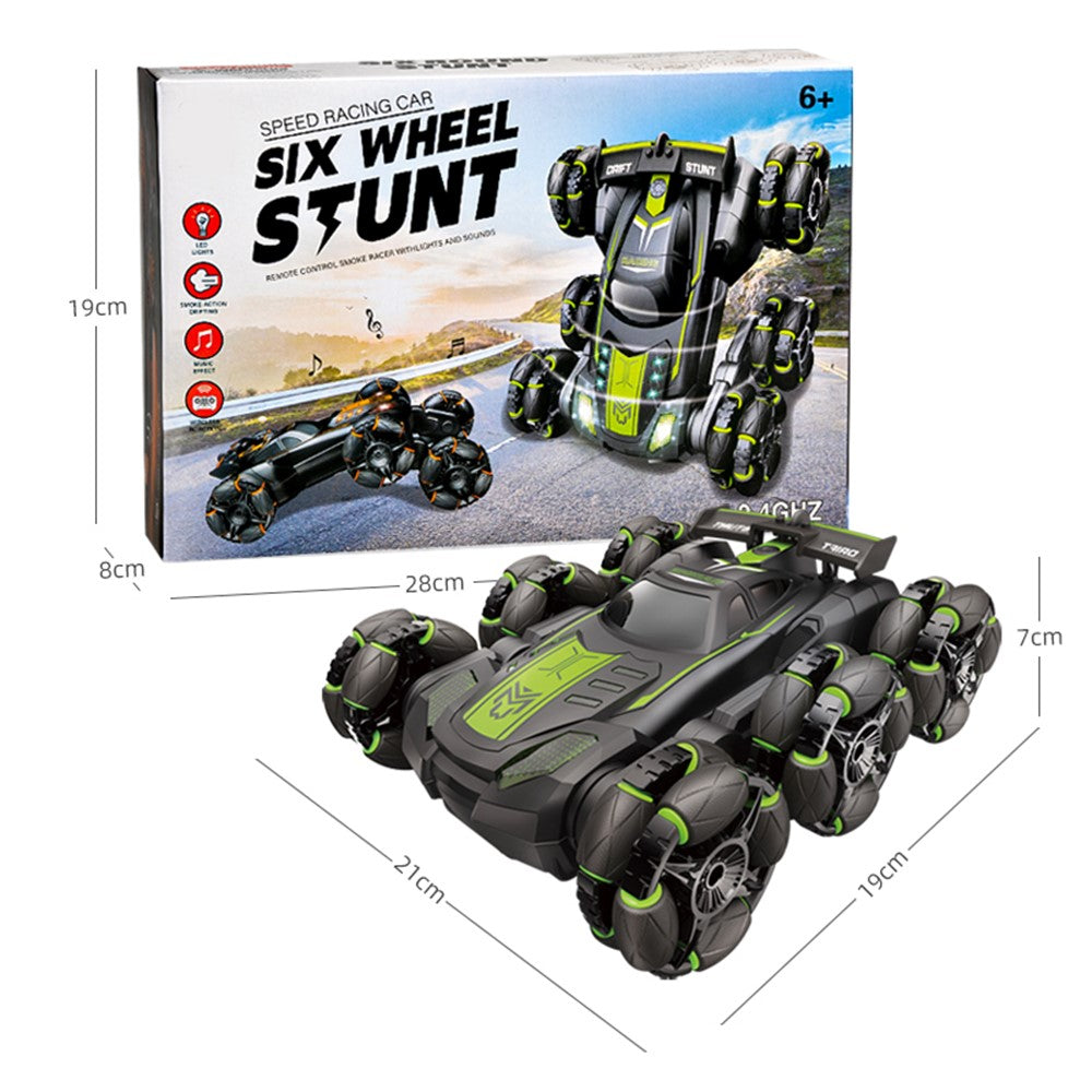 FC-2009A 2.4G Six-Wheel Spray Stunt Car RC Swing Arm Deformation Climbing Drift Car Model Toy for Kids