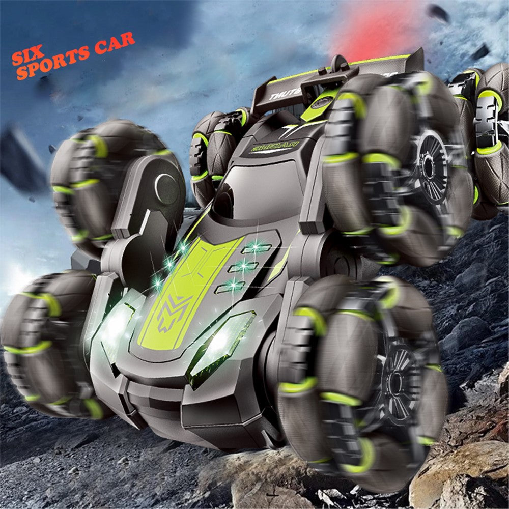 FC-2009A 2.4G Six-Wheel Spray Stunt Car RC Swing Arm Deformation Climbing Drift Car Model Toy for Kids