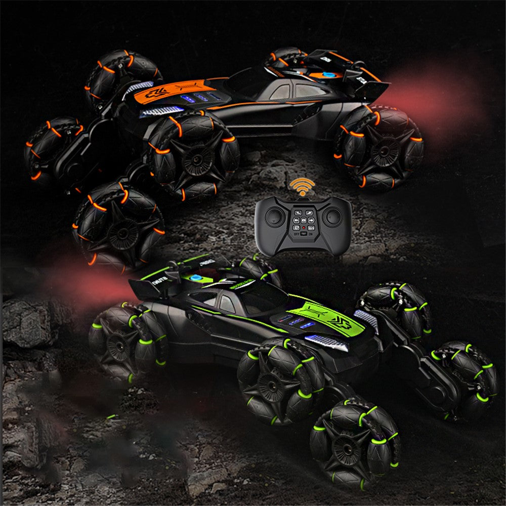 FC-2009A 2.4G Six-Wheel Spray Stunt Car RC Swing Arm Deformation Climbing Drift Car Model Toy for Kids