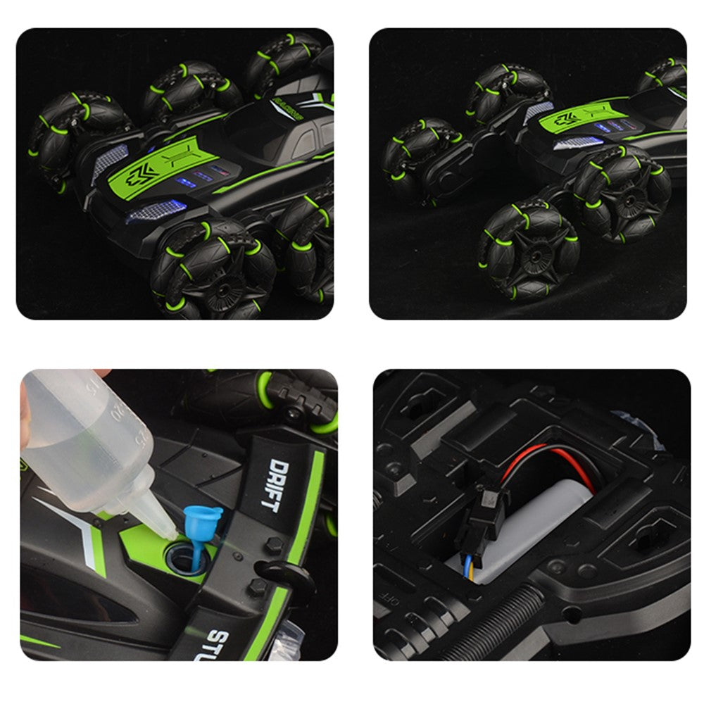FC-2009A 2.4G Six-Wheel Spray Stunt Car RC Swing Arm Deformation Climbing Drift Car Model Toy for Kids