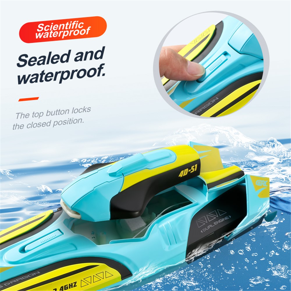 4DRC 4D-S1 2.4G Water Speedboat Toy High-Speed RC Boat, Single Battery