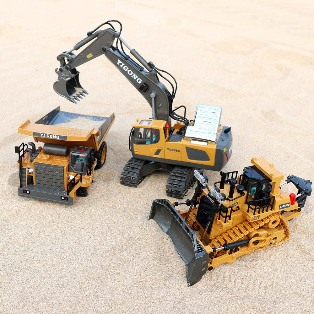 Children 9-Channel Bulldozer RC Vehicle Toy with Sound and Light Effect