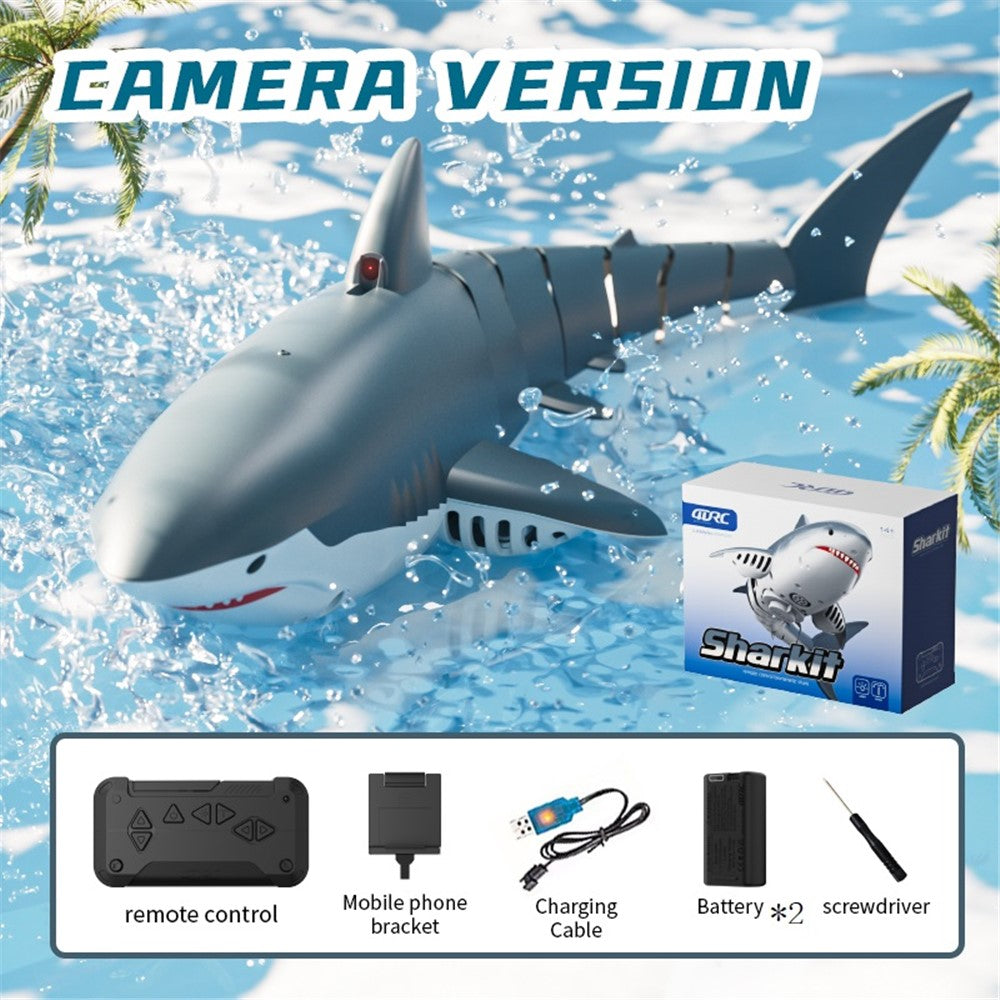 4DRC S6 Bionic Remote Control Shark Spray Water Toy with Camera Electric Megalodon RC Toy, 2 Batteries