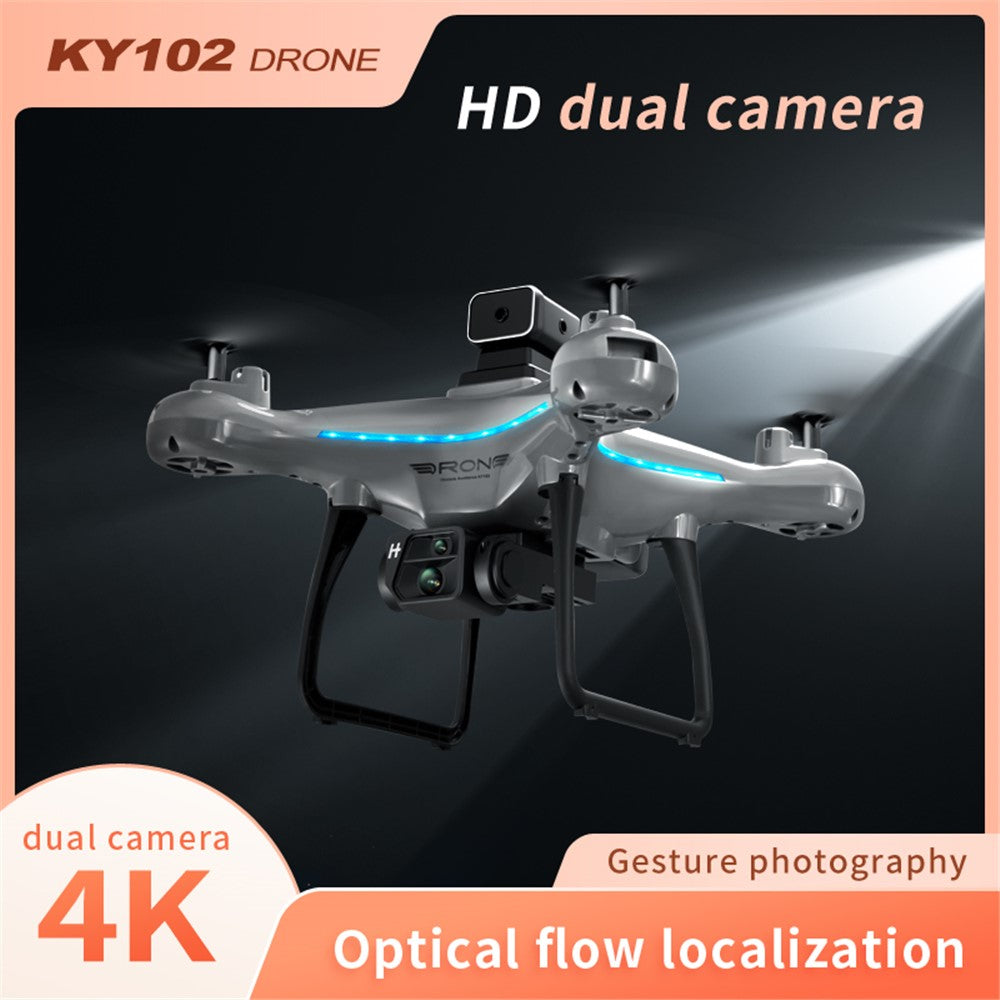 XKJ KY102 Optical Flow 4K Dual Cameras RC Drone Obstacle Avoidance 360 Degree Stunt RC Quadcopter, 1pc Battery