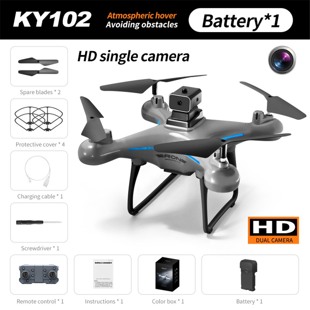 XKJ KY102 4K Single Cameras RC Drone Four-Way Obstacle Avoidance Remote Control Quadcopter, 1pc Battery