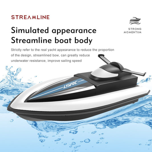 LSRC Children Remote Control Boat Dual Motors Simulated RC Speedboat Model
