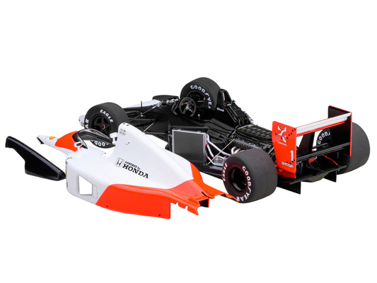 McLaren Honda MP4/6 #1 Ayrton Senna 2nd Place Formula One F1 Japanese GP (1991) (without McLaren Logo) 1/18 Model Car by Autoart