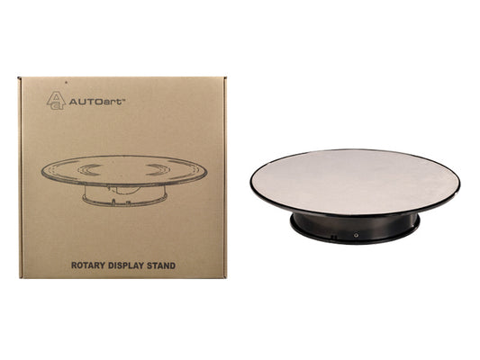 Rotary Display Turntable Stand Medium 10 Inches with Silver Top for 1/64 1/43 1/32 1/24 1/18 Scale Models by Autoart