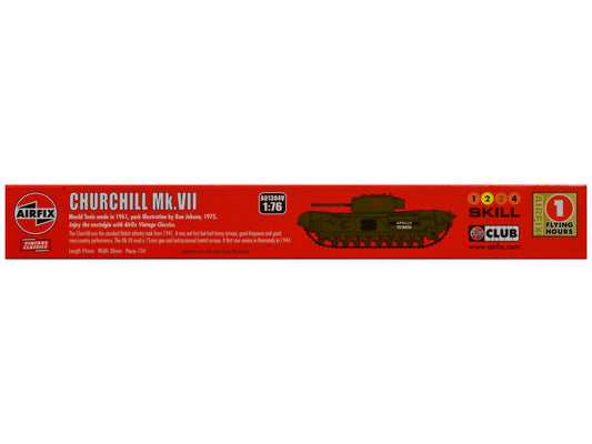 Level 2 Model Kit British Churchill Mk.VII Tank 1/76 Plastic Model Kit by Airfix