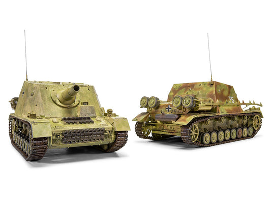 Level 3 Model Kit Sturmpanzer IV Brummbar "Mid Version" Tank with 2 Scheme Options 1/35 Plastic Model Kit by Airfix