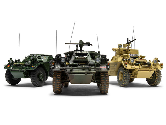 Level 2 Model Kit Ferret Scout Mk.1 Armored Car with 3 Scheme Options 1/35 Plastic Model Kit by Airfix