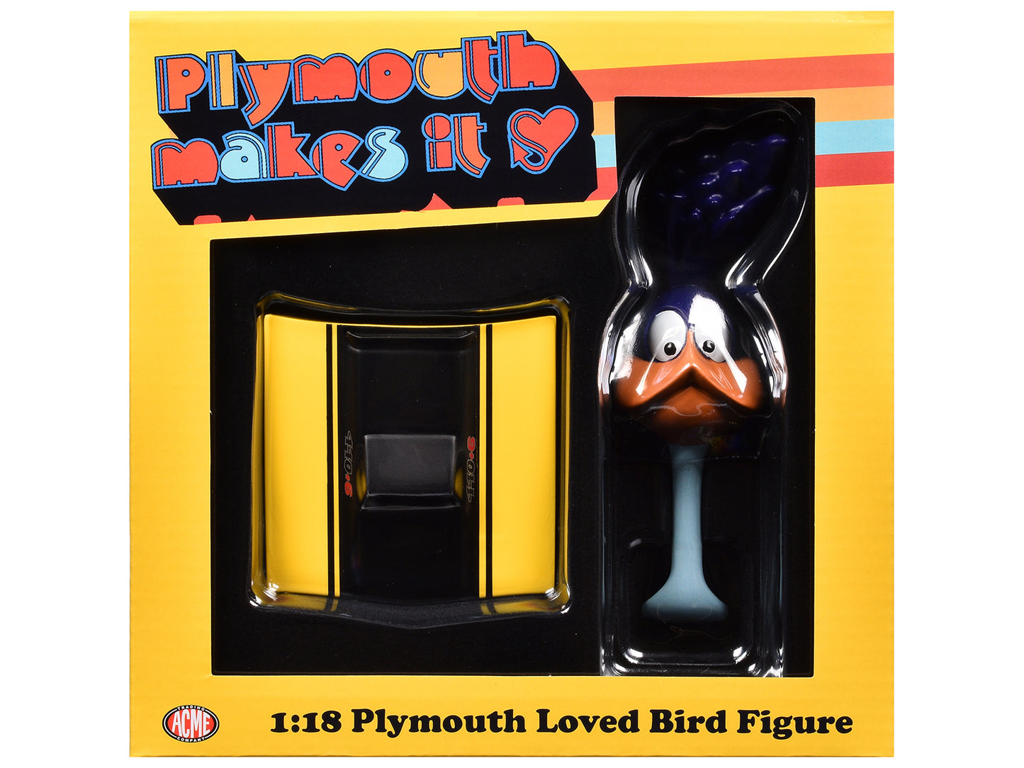 Plymouth Loved Bird Figure with Lemon Twist Hood Stand 1/18 Model by ACME