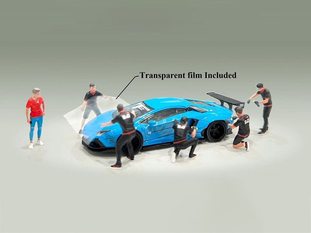 "Pro Wrap" 6 piece Diecast Figure Set (6 Figures) Limited Edition for 1/64 Scale Models by American Diorama