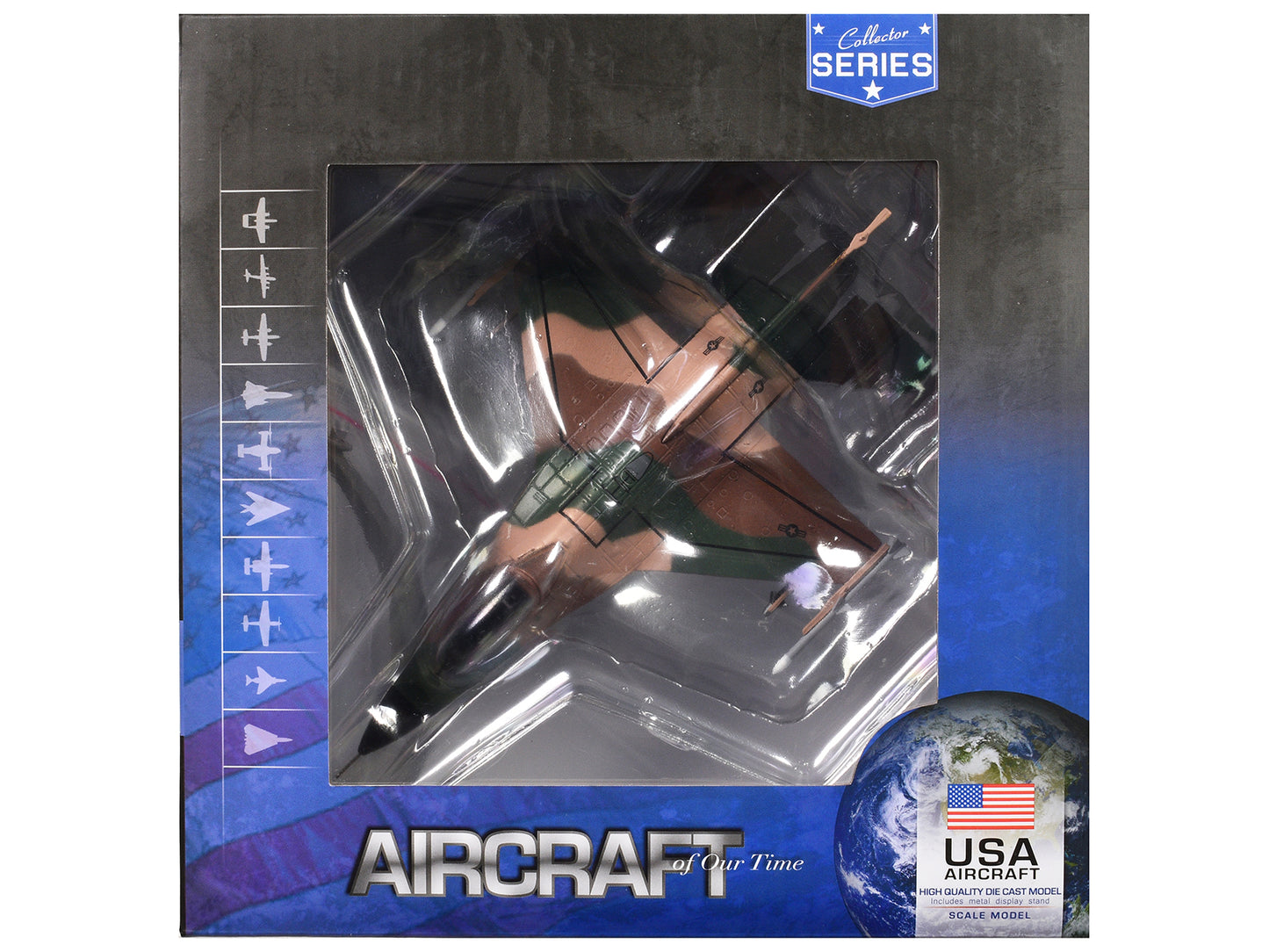 Lockheed F-16C Fighting Falcon Fighter Aircraft "Block 32 64th Aggressor Squadron Nellis AFB" (2007) United States Air Force "Collector Series" 1/100 Diecast Model by Air Force 1