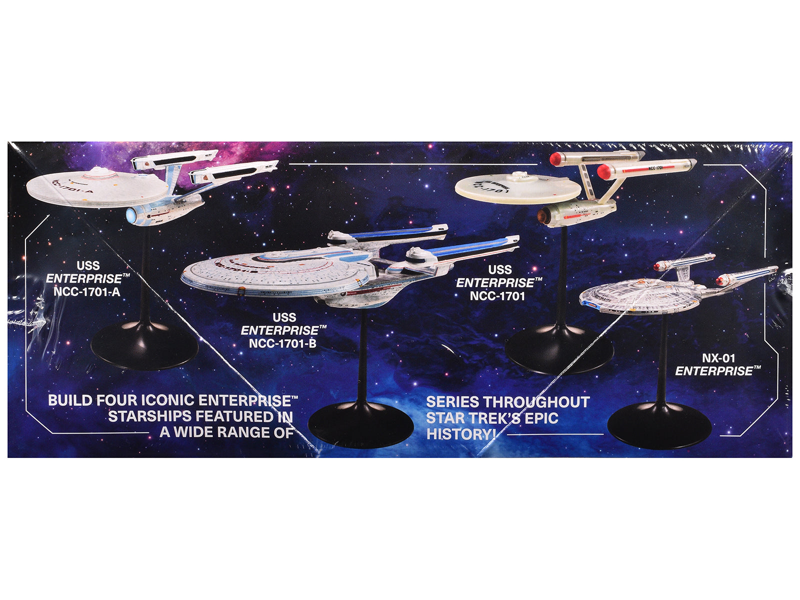 Skill 2 Model Kit U.S.S. Enterprise Four Ship Set "Star Trek" 1/2500 Scale Model by AMT