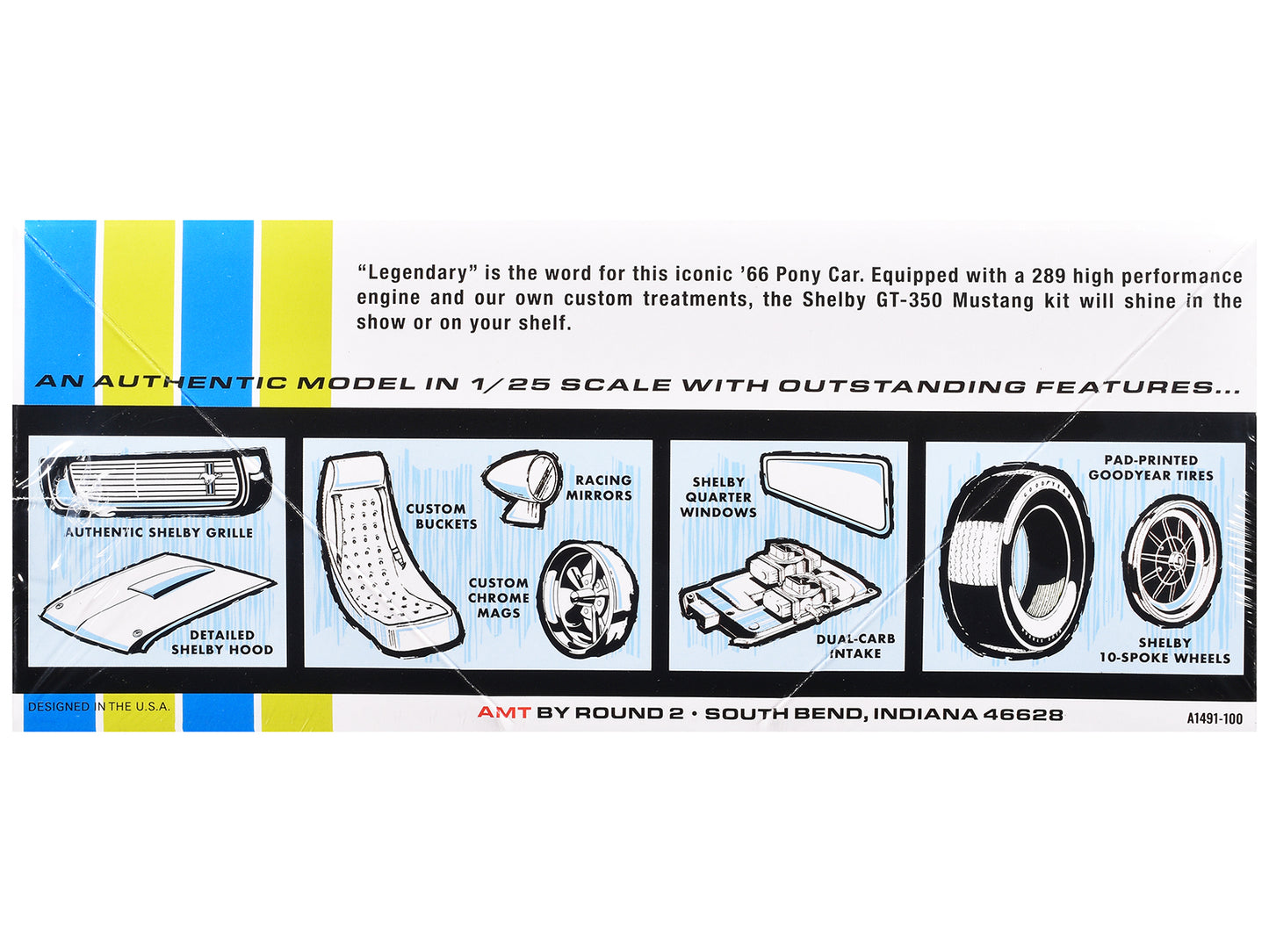 Skill 2 Model Kit 1966 Shelby Mustang GT-350 1/25 Scale Model by AMT