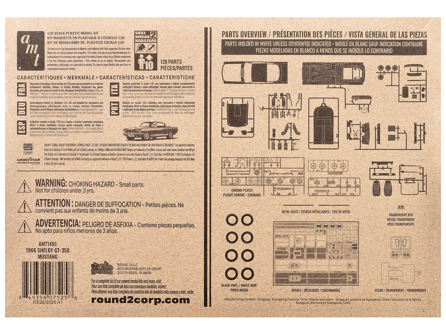 Skill 2 Model Kit 1966 Shelby Mustang GT-350 1/25 Scale Model by AMT