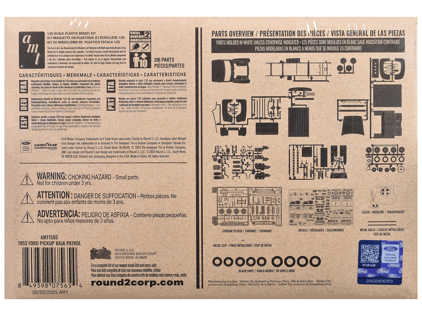 Skill 2 Model Kit 1953 Ford Pickup Truck "Baja Patrol" 1/25 Scale Model by AMT