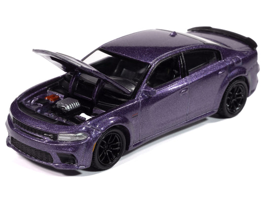 2023 Dodge Charger R/T Scat Pack Plum Crazy Metallic "Modern Muscle" Series 1/64 Diecast Model Car by Auto World