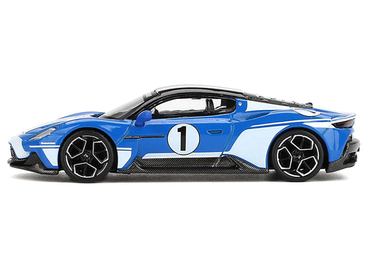 Maserati MC20 #1 Blue with White Stripes and Black Top "Maserati Performance Experience" 1/64 Diecast Model Car by BBR