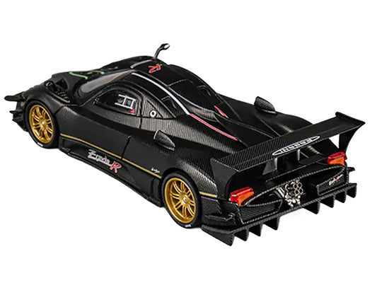 Pagani Zonda Revolucion Black Carbon with Extra Wheels 1/64 Diecast Model Car by CM Model