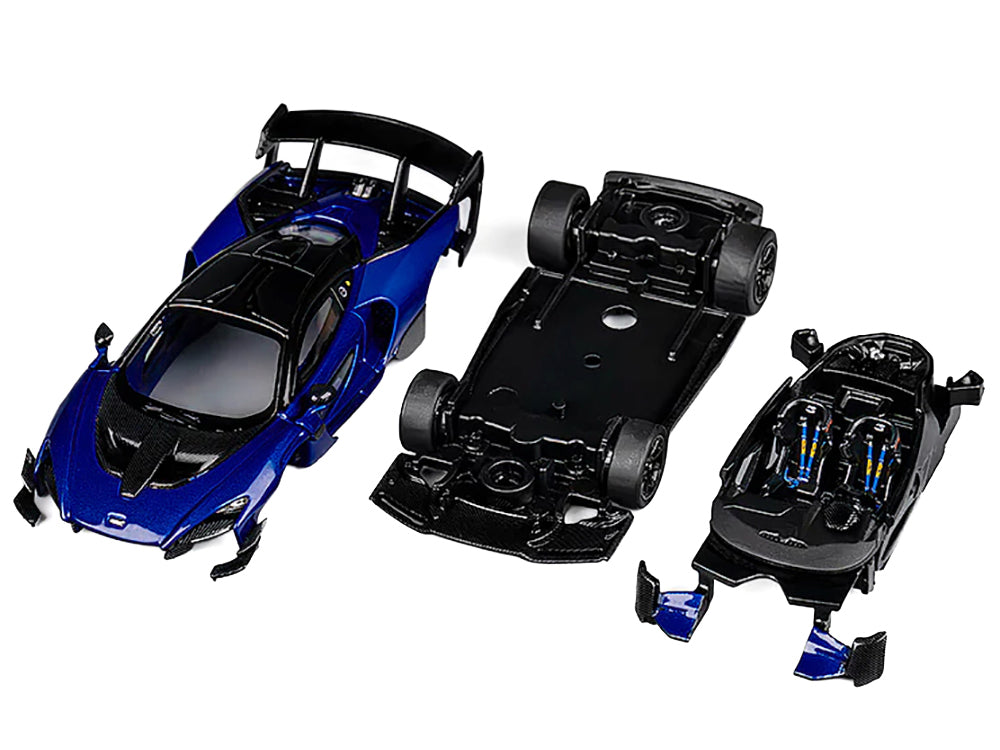 McLaren Senna GTR Blue Metallic with Black Top 1/64 Diecast Model Car by CM Model
