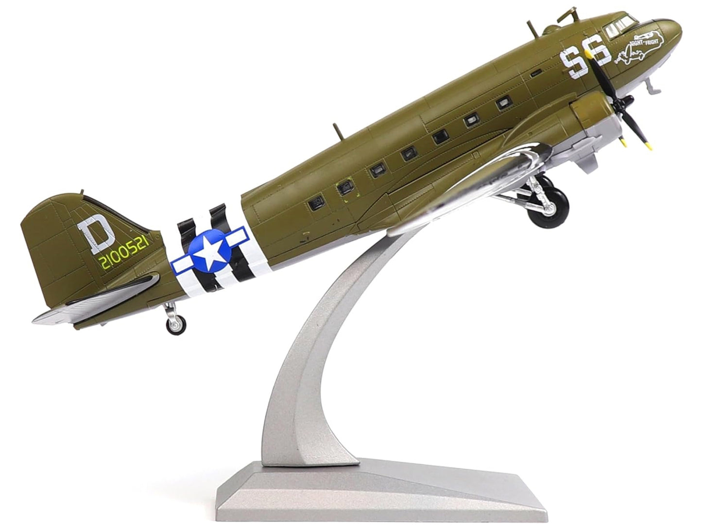 Douglas C-47 Skytrain Transport Aircraft "Night Fright 79th Troop Carrier Squadron 436th Troop Carrier Group D-Day" (1944) United States Army Air Forces 1/100 Diecast Model