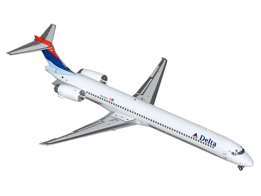 McDonnell Douglas MD-90 Commercial Aircraft "Delta Air Lines" (N910DN) White with Blue and Red Tail "Gemini 200" Series 1/200 Diecast Model Airplane by GeminiJets