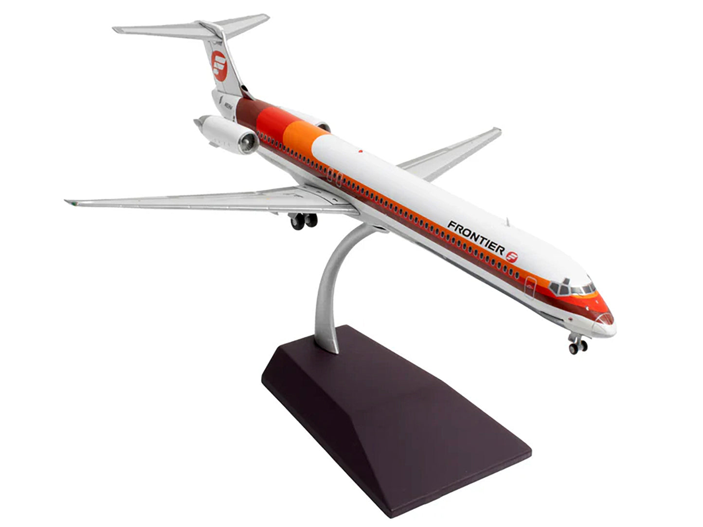 McDonnell Douglas MD-81 Commercial Aircraft "Frontier Airlines" (N859HA) White with Red and Orange Stripes "Gemini 200" Series 1/200 Diecast Model Airplane by GeminiJets
