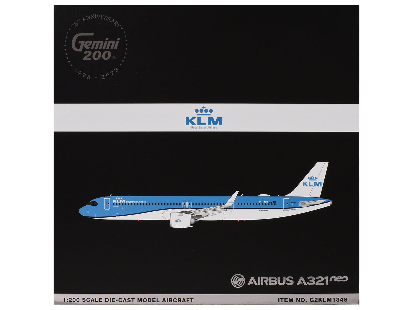 Airbus A321neo Commercial Aircraft "KLM Royal Dutch Airlines" (PH-AXA) Blue and White "Gemini 200" Series 1/200 Diecast Model Airplane by GeminiJets
