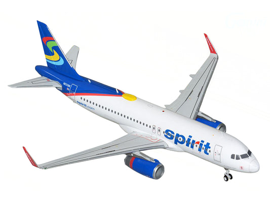 Airbus A320 Commercial Aircraft "Spirit Airlines" (N633NK) White with Blue Tail "Gemini 200" Series 1/200 Diecast Model Airplane by GeminiJets