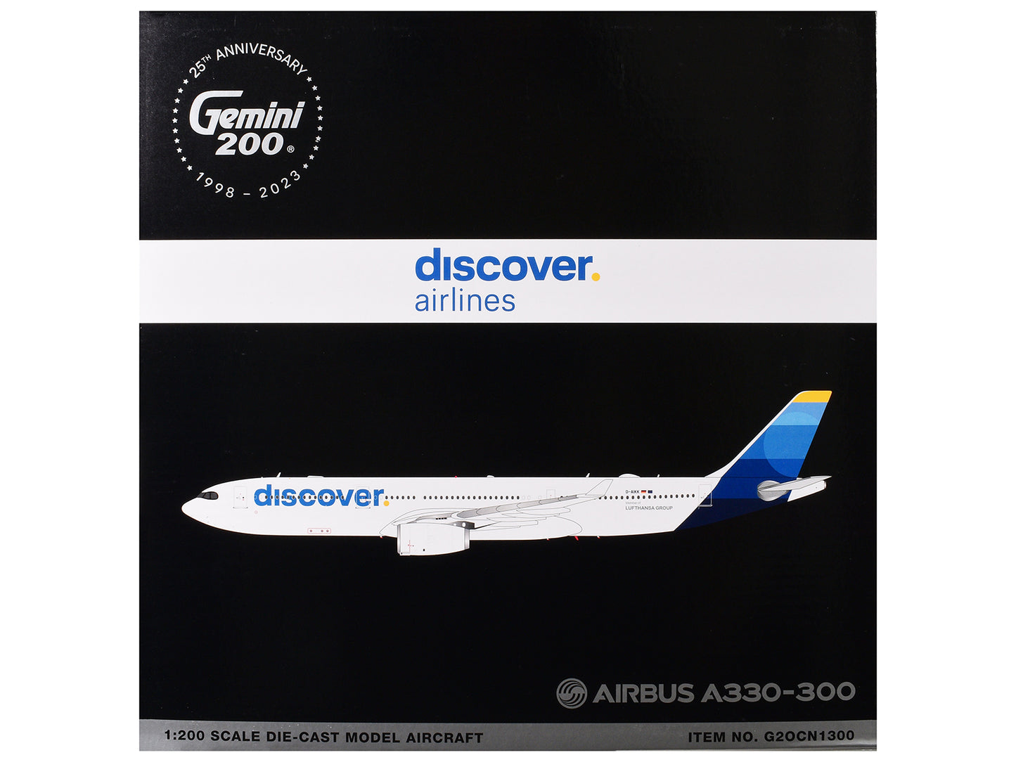 Airbus A330-300 Commercial Aircraft "Discover Airlines" (D-AIKK) White with Blue Tail "Gemini 200" Series 1/200 Diecast Model Airplane by GeminiJets