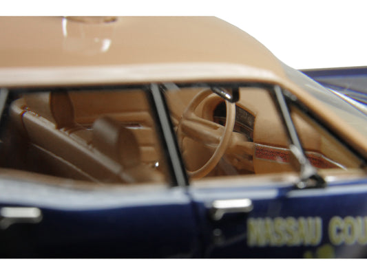 1970 Ford Country Squire Wagon Police Car "Nassau County Police Department" Blue and Tan Limited Edition to 200 pieces Worldwide 1/43 Model Car by Goldvarg Collection