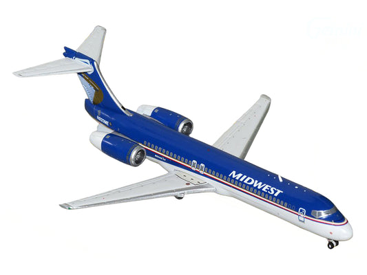 Boeing 717-200 Commercial Aircraft "Midwest Airlines" (N920ME) Blue and White 1/400 Diecast Model Airplane by GeminiJets