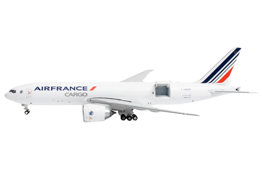 Boeing 777F Commercial Aircraft "Air France Cargo" (F-GUOC) White with Red and Blue Striped Tail "Interactive Series" 1/400 Diecast Model Airplane by GeminiJets
