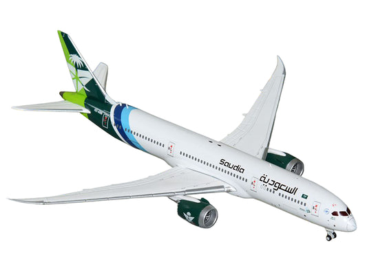 Boeing 787-9 Commercial Aircraft "Saudia Airline" (HZ-ARB) White with Tail Graphics 1/400 Diecast Model Airplane by GeminiJets