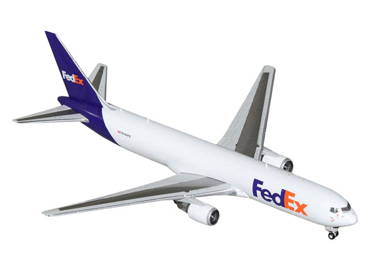 Boeing 767-300F Commercial Aircraft "FedEx (Federal Express)" (N144FE) White with Purple Tail 1/400 Diecast Model Airplane by GeminiJets