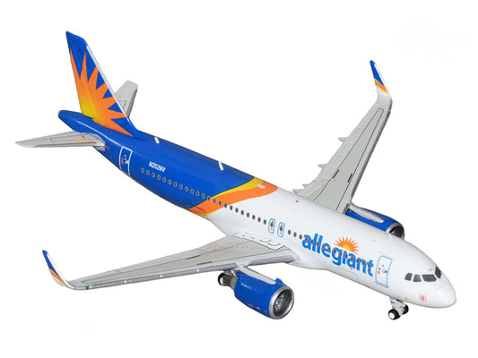 Airbus A320 Commercial Aircraft "Allegiant Air" (N252NV) Blue and White with Stripes 1/400 Diecast Model Airplane by GeminiJets