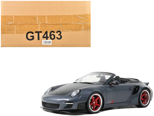 Porsche 911 LB-Works Alpha 9 Gray with Black Hood 1/18 Model Car by GT Spirit