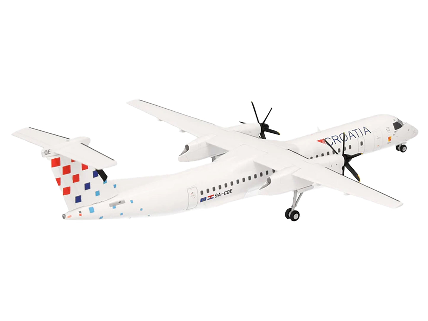 Bombardier Q400 Commercial Aircraft "Croatia Airlines" (9A-CQE) White with Tail Graphics 1/200 Diecast Model Airplane by Herpa