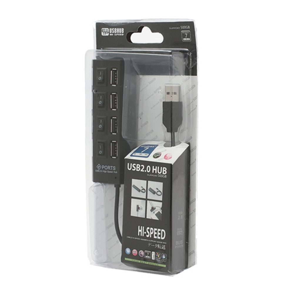 4 Port Hi-Speed USB 2.0 HUB ON/OFF Switch for Laptop PC