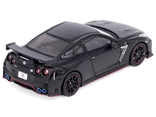 Nissan GT-R (R35) Nismo RHD (Right Hand Drive) Nismo Black with Carbon Hood and Top 1/64 Diecast Model Car by Inno Models