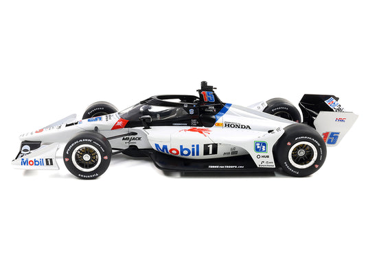 Dallara IndyCar #15 Graham Rahal "Mobil 1" Rahal Letterman Lanigan Racing (Road Course Configuration) "NTT IndyCar Series" (2025) 1/18 Diecast Model Car by IXO Models