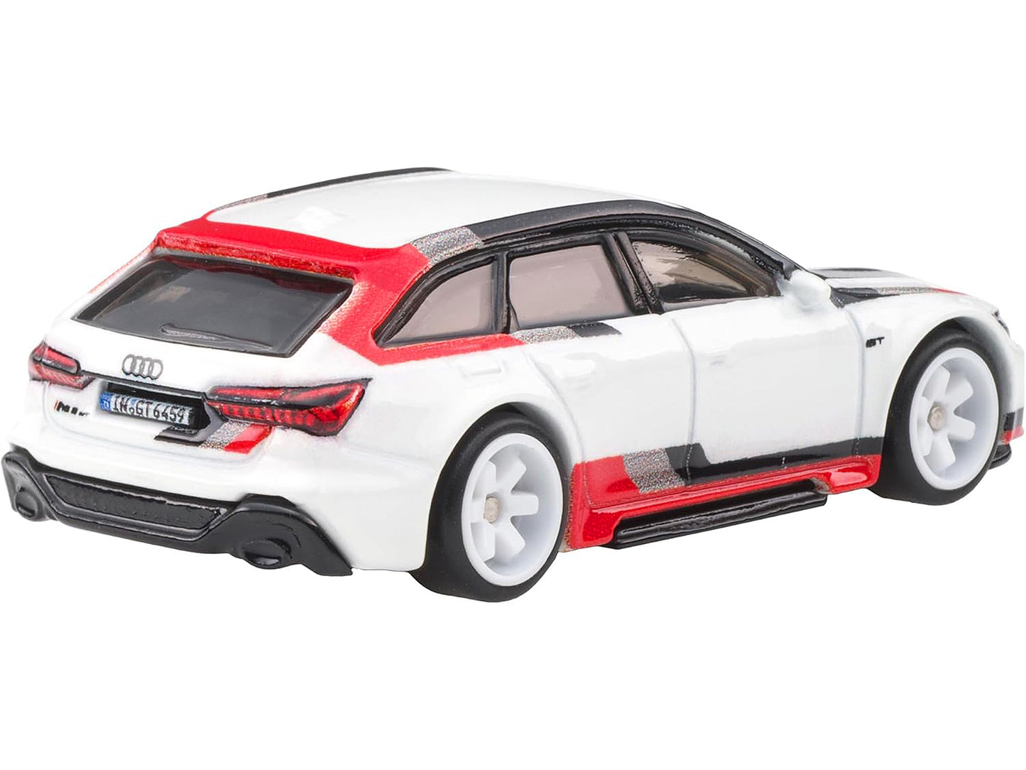 Audi RS 6 Avant White with Stripes "Fast Wagons" Series Diecast Model Car by Hot Wheels