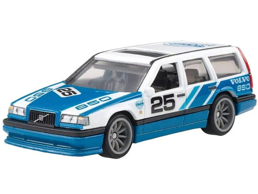 Volvo 850 Estate Wagon #25 Blue and White "Fast Wagons" Series Diecast Model Car by Hot Wheels