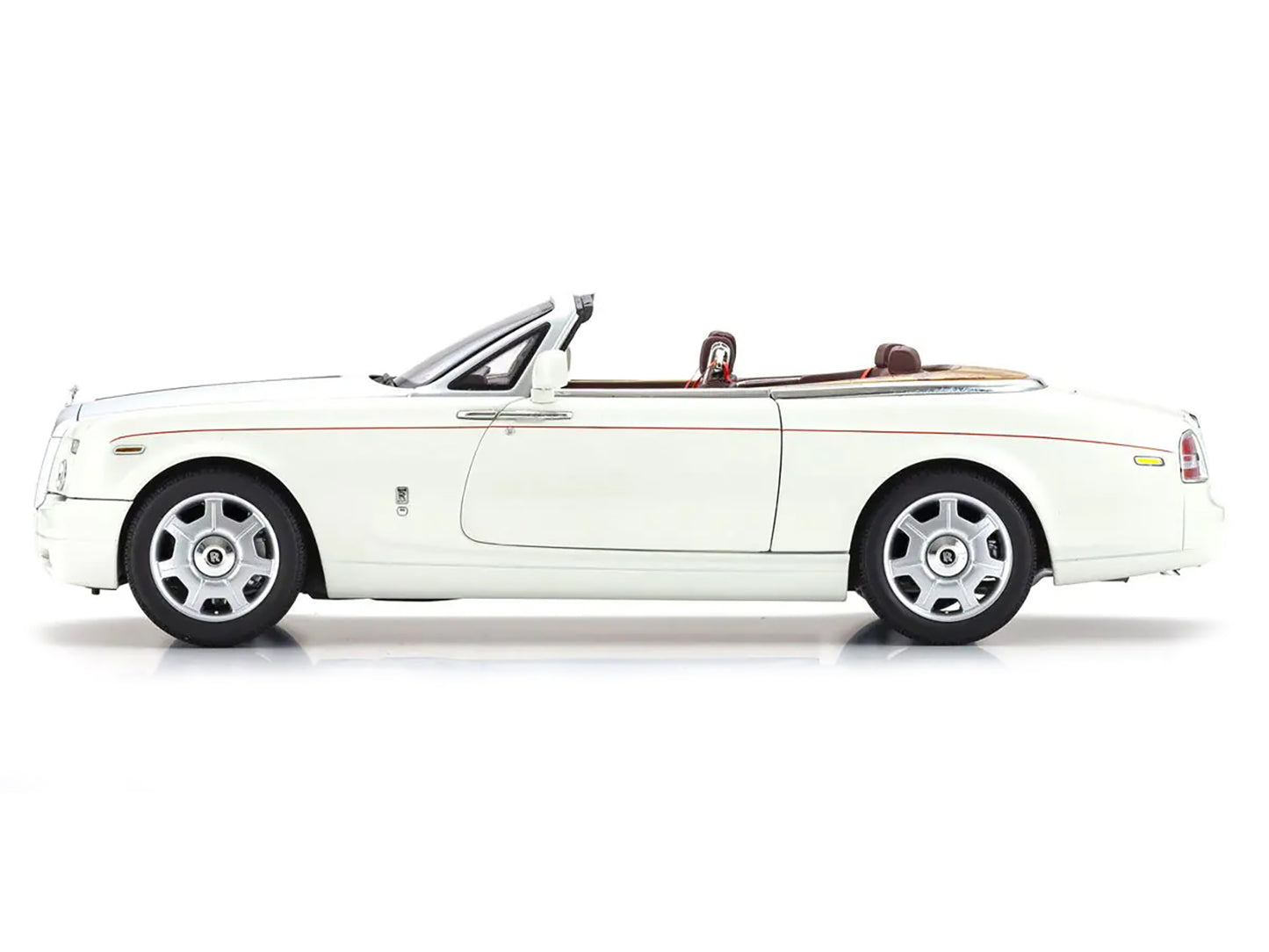 Rolls Royce Phantom Drophead Coupe English White with Silver Hood 1/18 Diecast Model Car by Kyosho