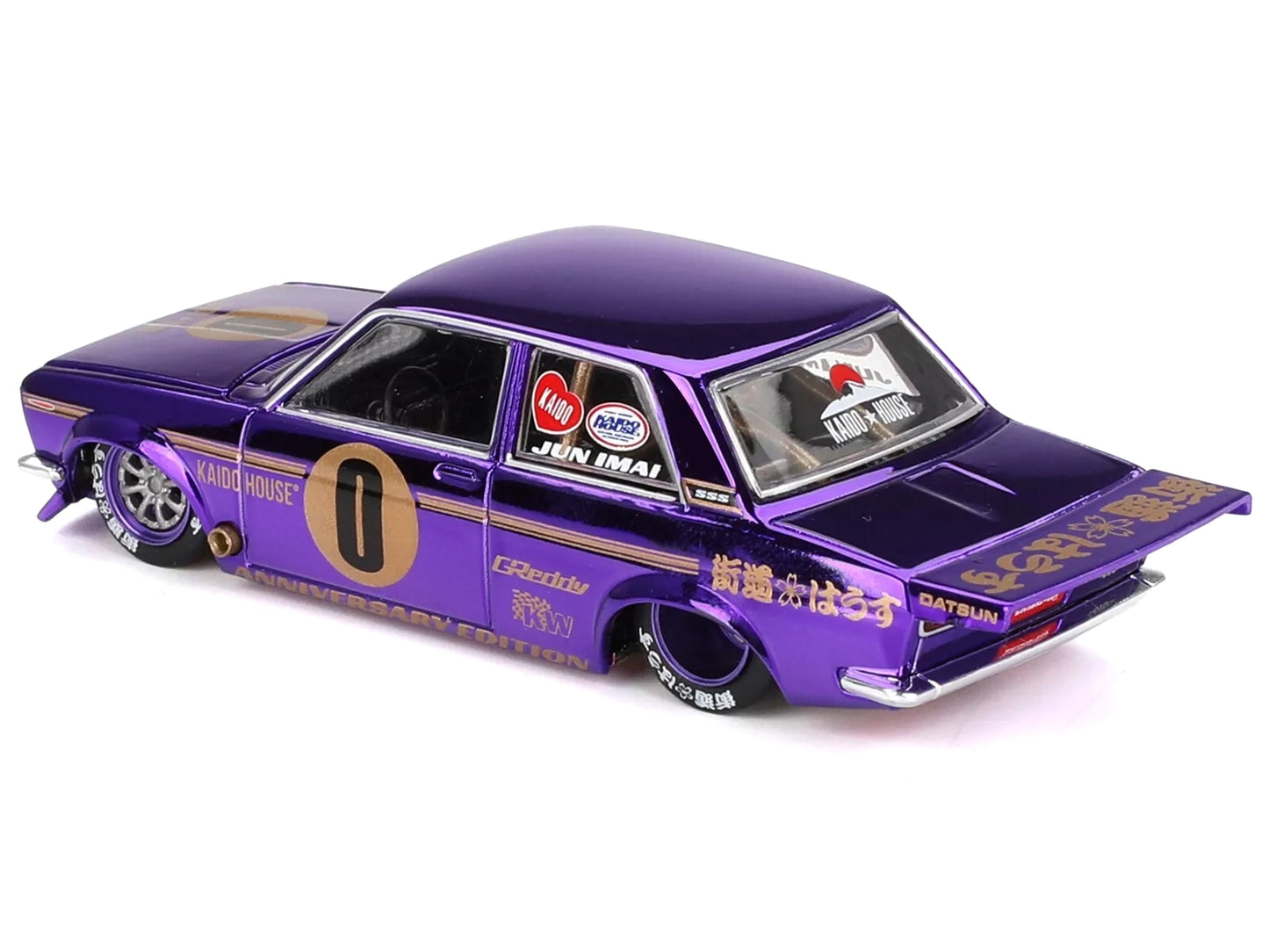 Datsun 510 Pro Street #0 "Anniversary Edition" Purple Metallic (Designed by Jun Imai) "Kaido House" Special 1/64 Diecast Model Car by Mini GT