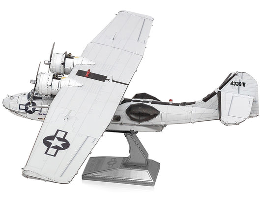 Model Kit Consolidated PBY Catalina Amphibious Aircraft "Miss Pick Up" United States Army Air Forces (Moderate Difficulty) Steel Model by Metal Earth